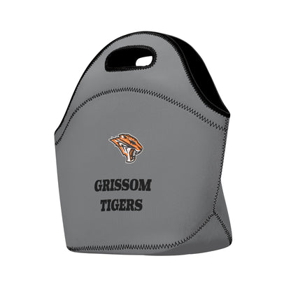 Grissom Tigers Logo and Text Printed + Embroidered Neoprene Lunch Bag