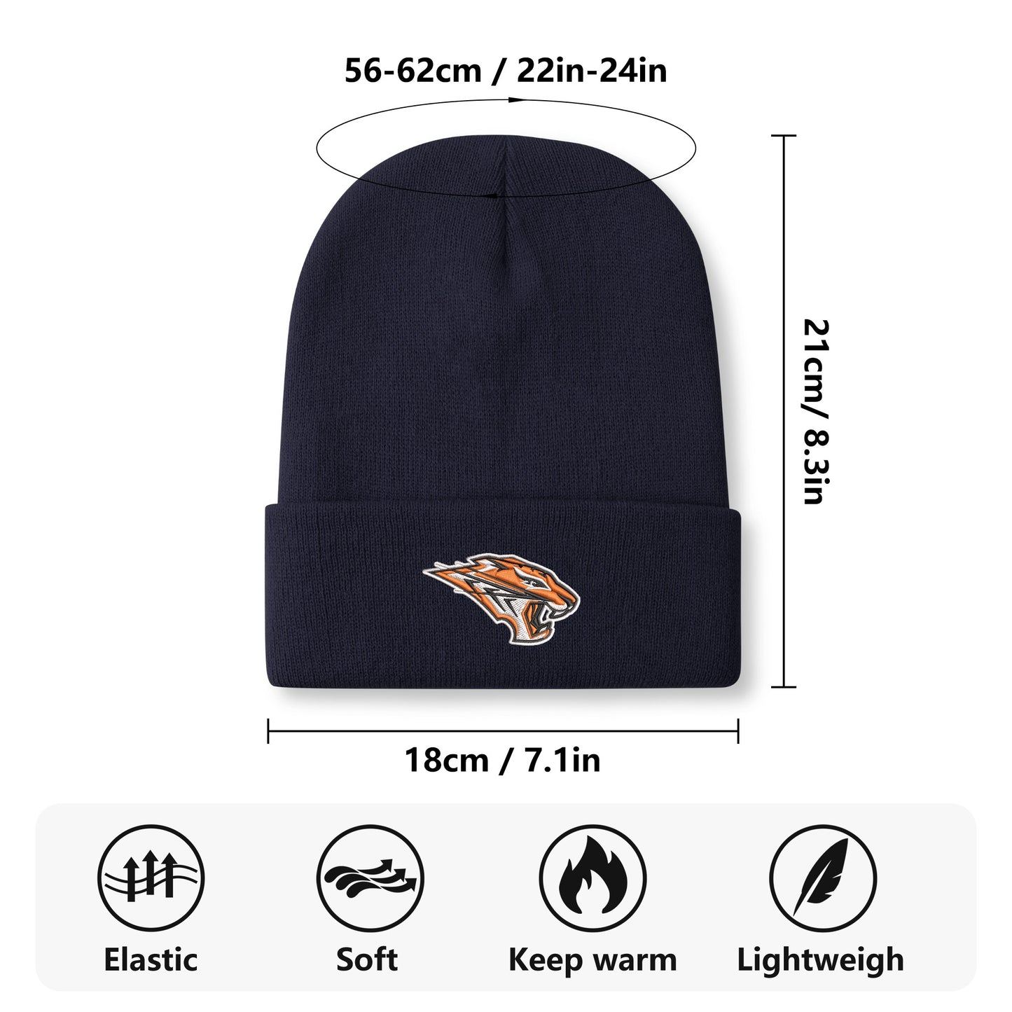 Grissom Tigers Logo Embroidered Knitted Hats