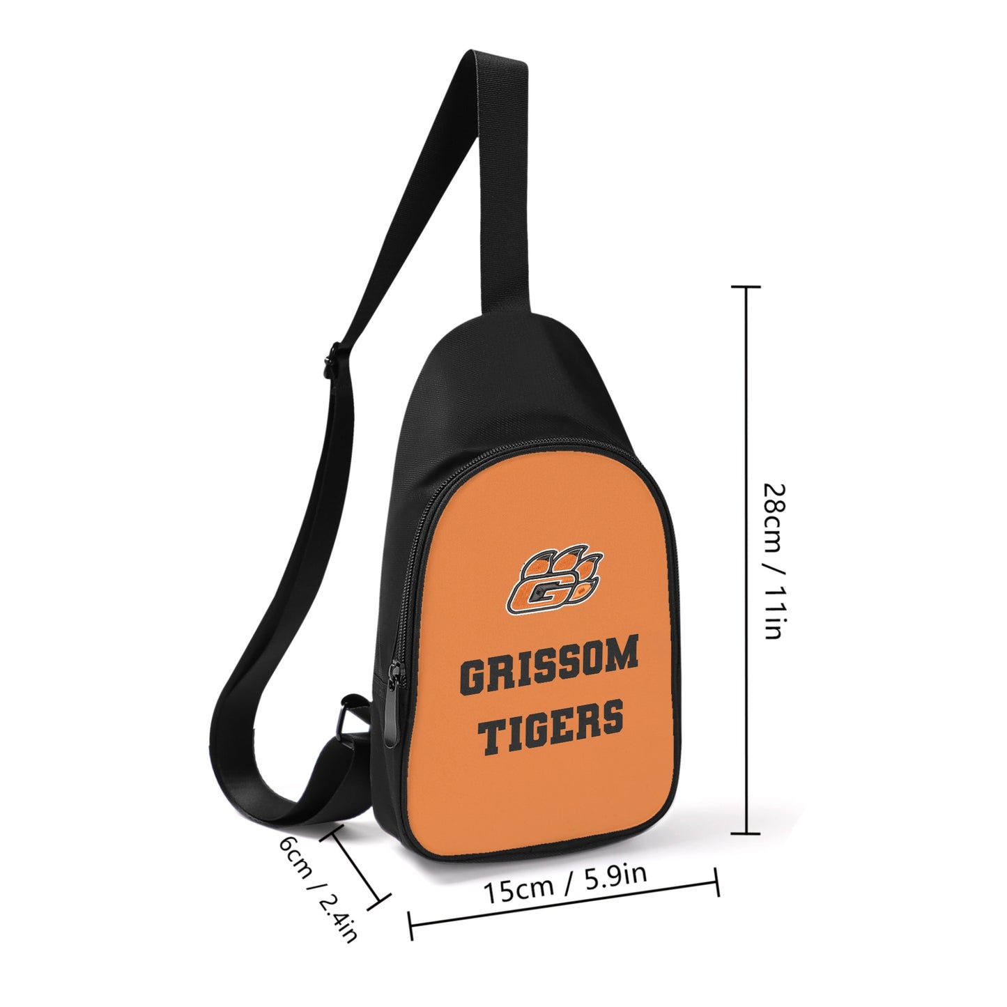 Grissom Tiger Paw Logo Printed + Embroidered Soccer Themed Chest Bag