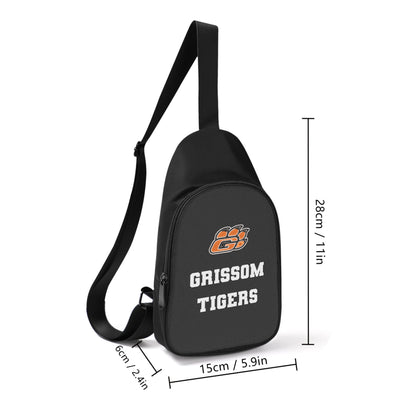 Grissom Tiger Paw Logo Printed + Embroidered Soccer Themed Chest Bag