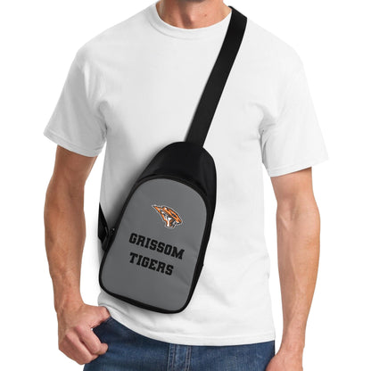 Grissom Tigers Logo Printed + Embroidered Themed Chest Bag