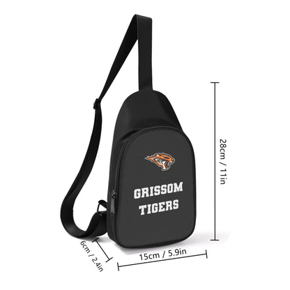 Grissom Tigers Logo Printed + Embroidered Themed Chest Bag