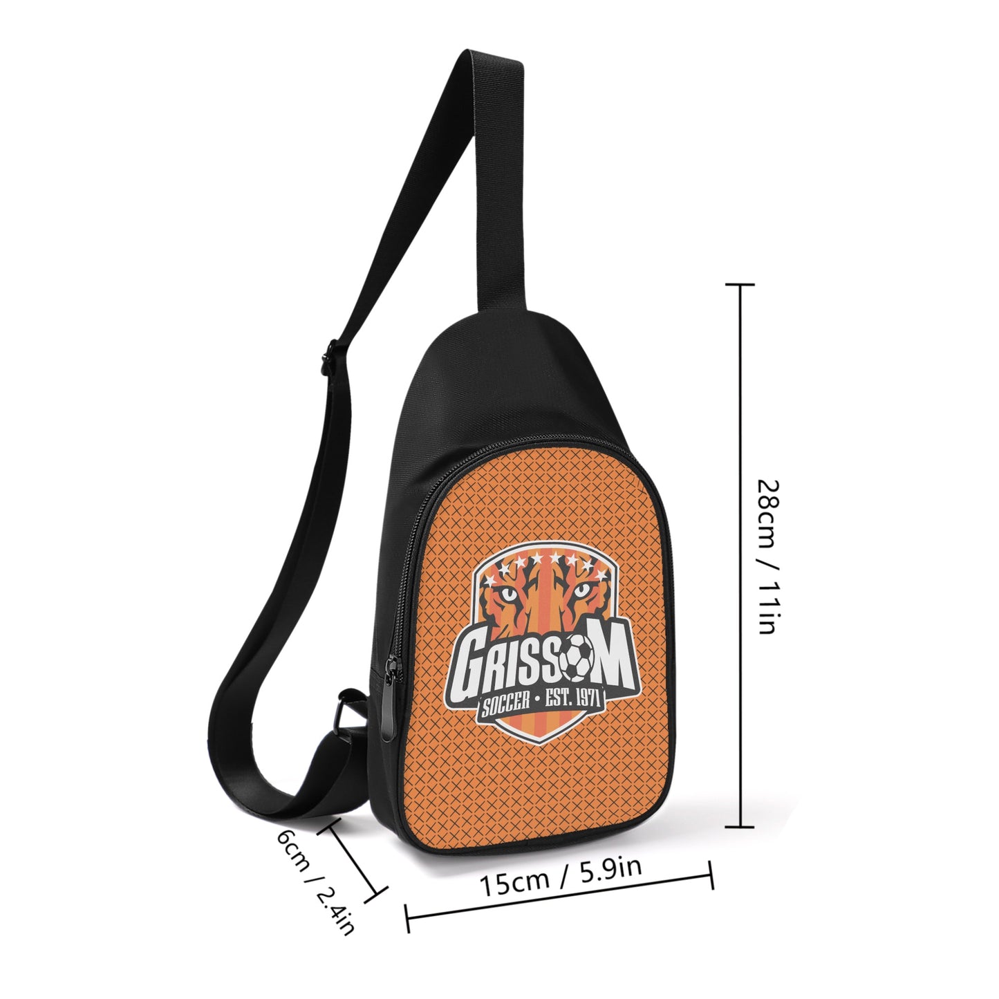 Grissom Men's Soccer Cross-Print Chest Bag