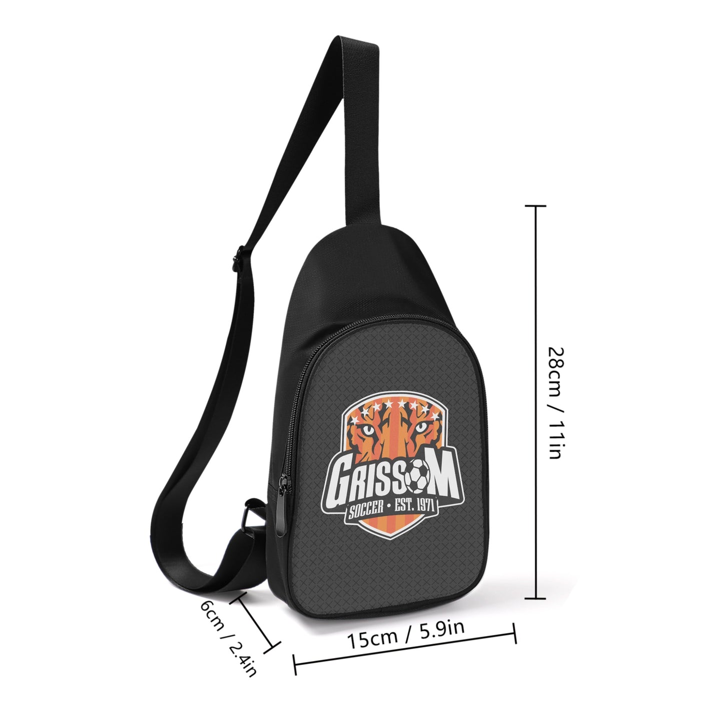 Grissom Men's Soccer Cross-Print Chest Bag