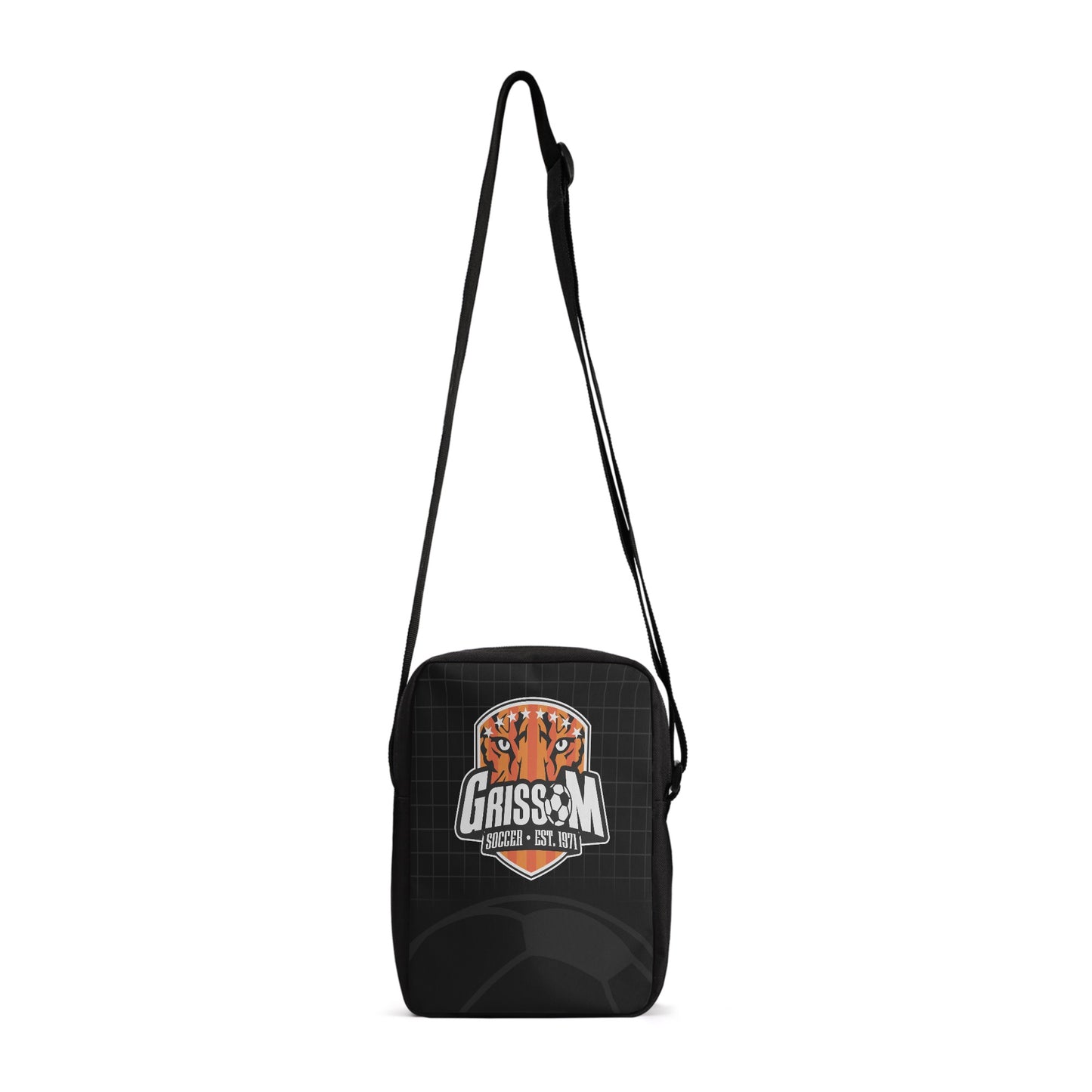 Grissom Men's Soccer Logo and Field Black Cross-Body Style Bag