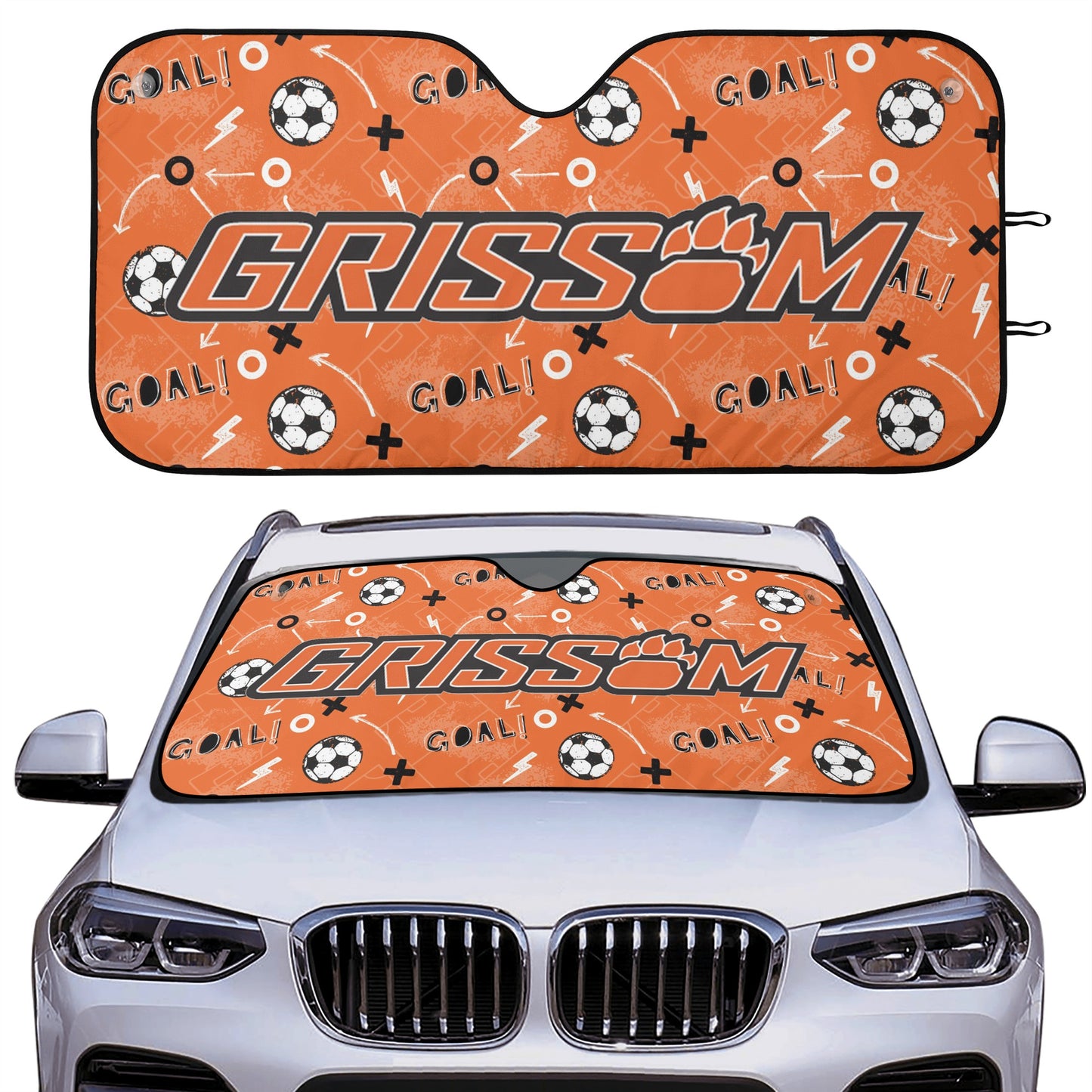 Grissom Soccer Pattern Car Auto Sun Shade