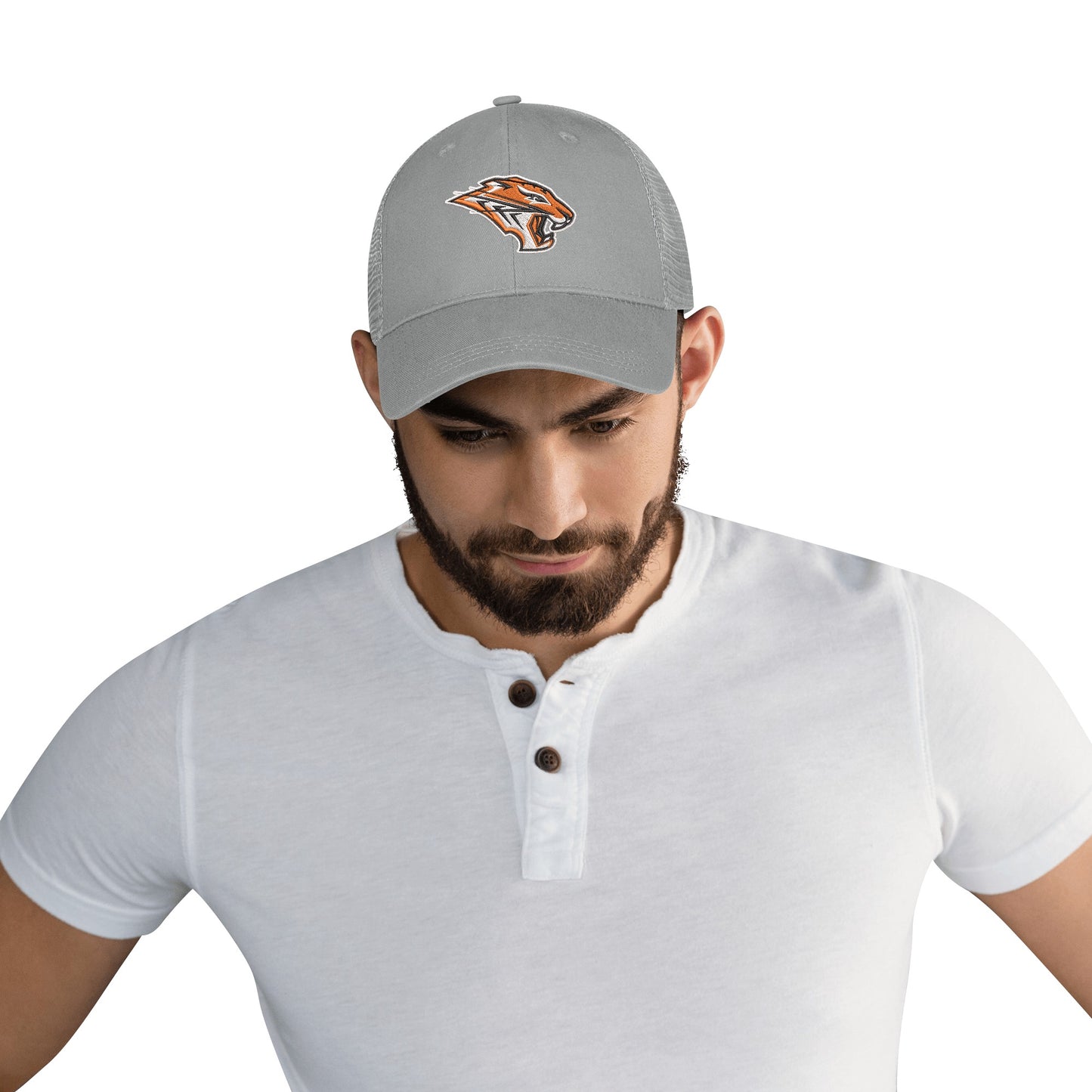 Grissom Tigers Logo Grid Mesh Baseball Cap