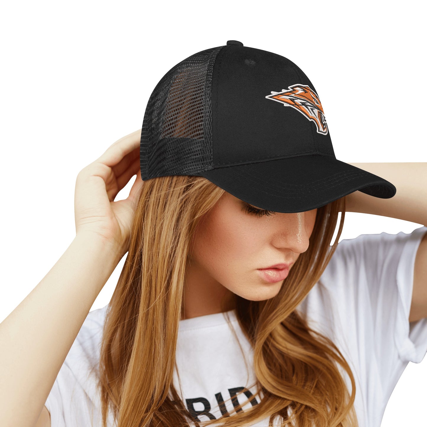 Grissom Tigers Logo Grid Mesh Baseball Cap