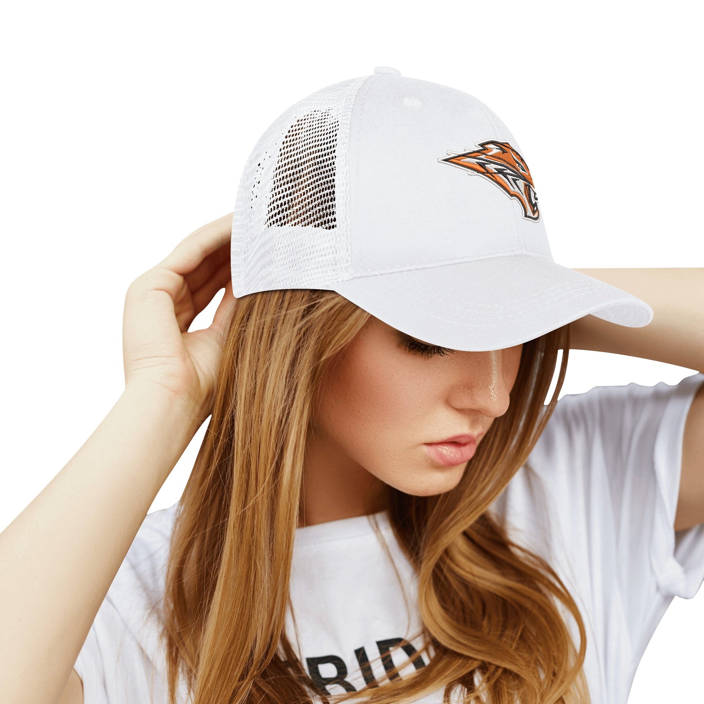 Grissom Tigers Logo Grid Mesh Baseball Cap