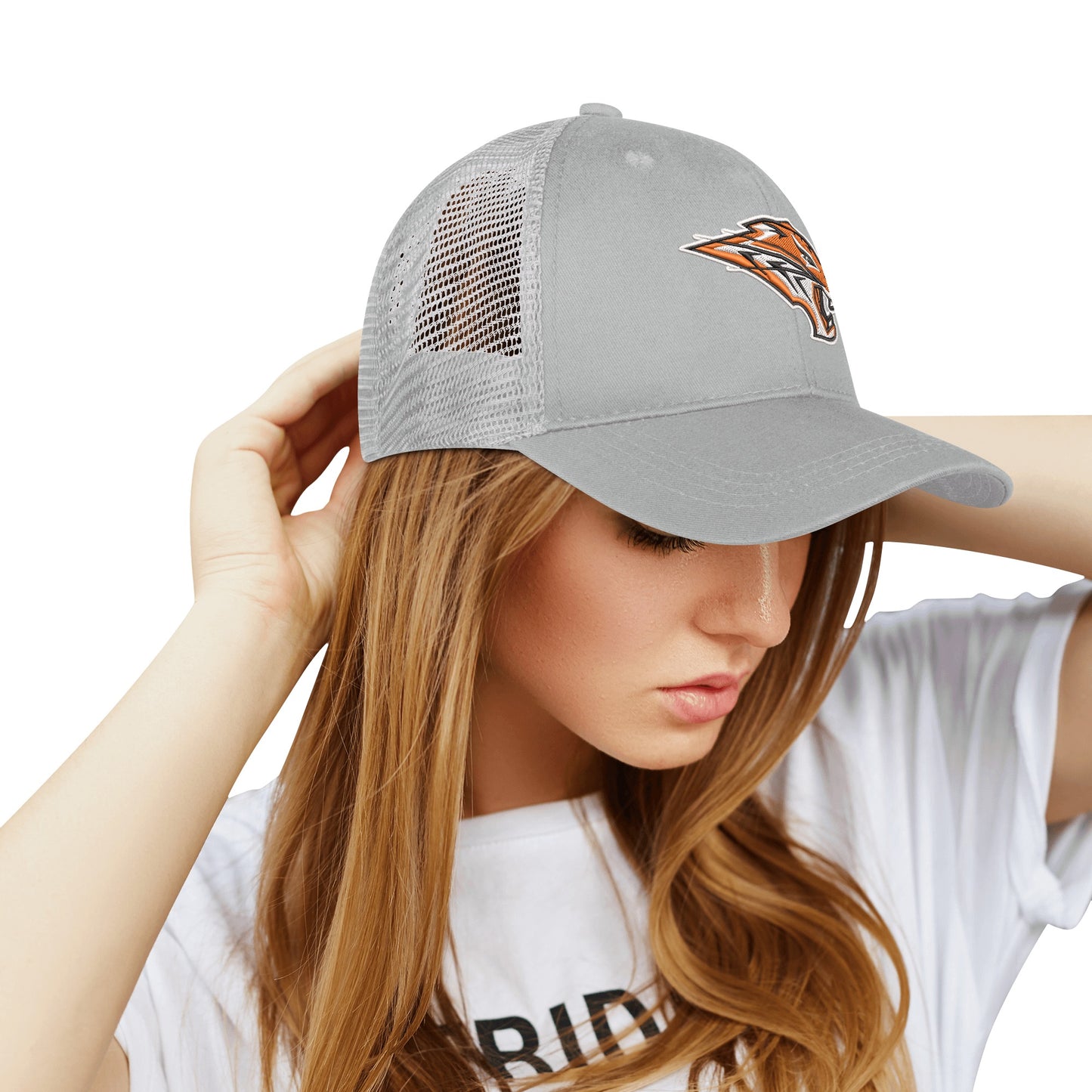 Grissom Tigers Logo Grid Mesh Baseball Cap