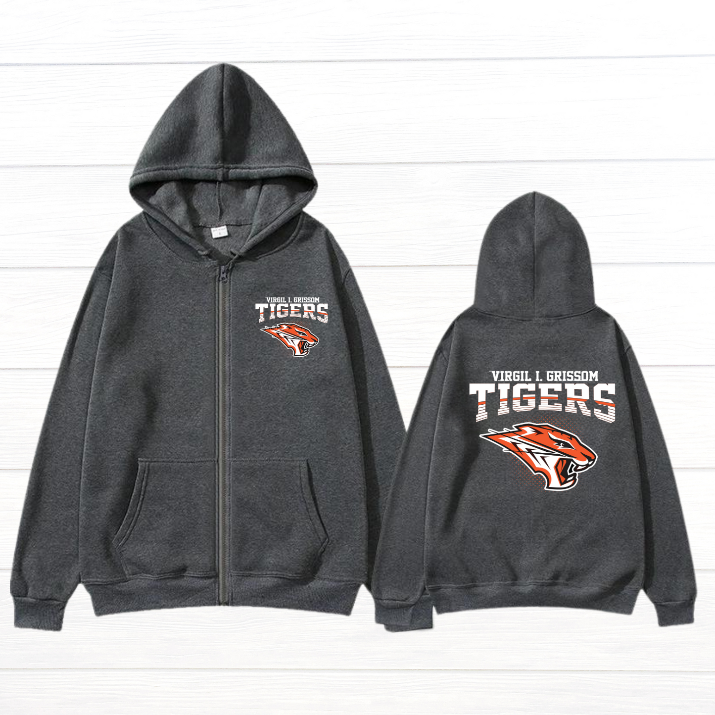 Front/Back Grissom Tigers Zippered