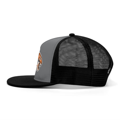 Grissom Tigers Logo Embroidered/Printed Gray Mesh Hat