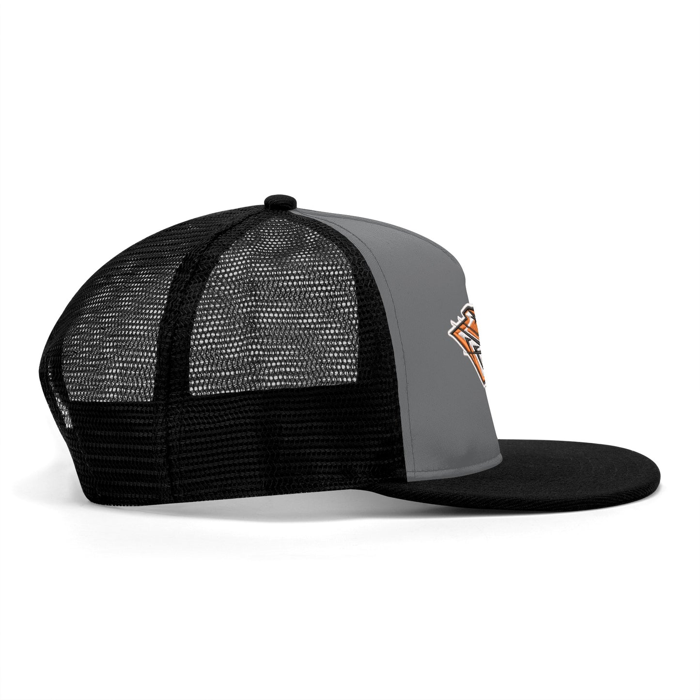 Grissom Tigers Logo Embroidered/Printed Gray Mesh Hat