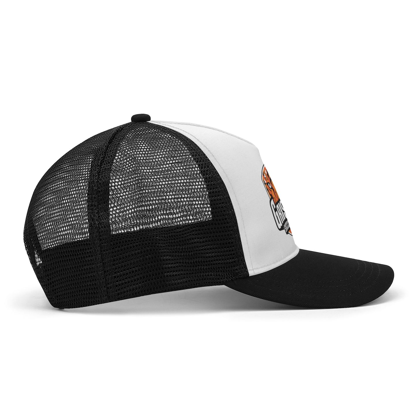 Grissom Men's Soccer Printed Logo Mesh White Baseball Cap