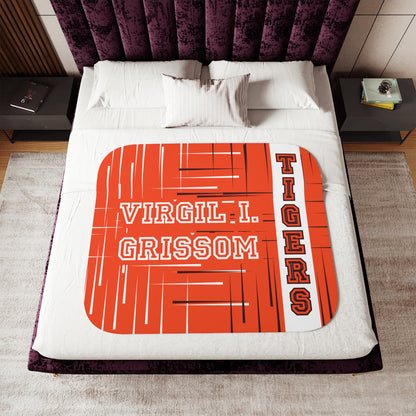 Virgil I. Grissom Tigers Orange Velveteen Plush Blanket