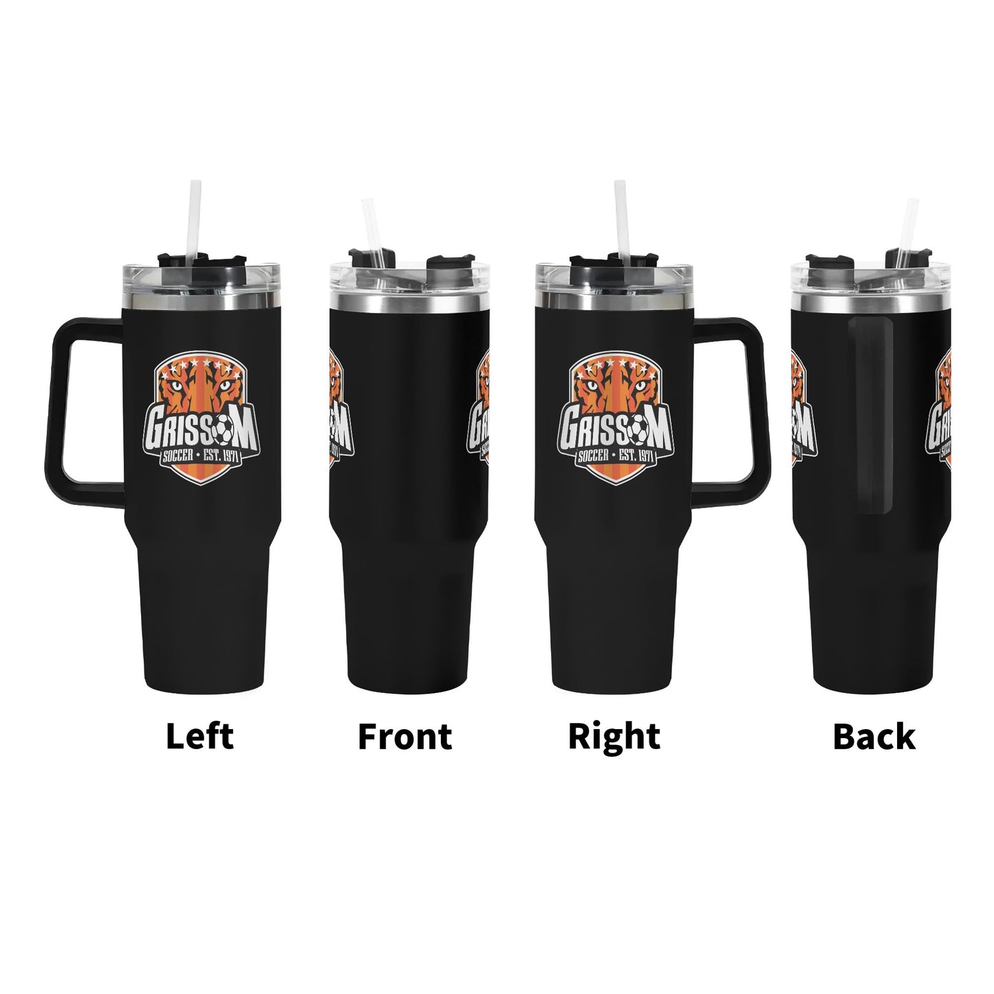 Grissom Soccer Logo 40oz Stainless Steel Tumbler