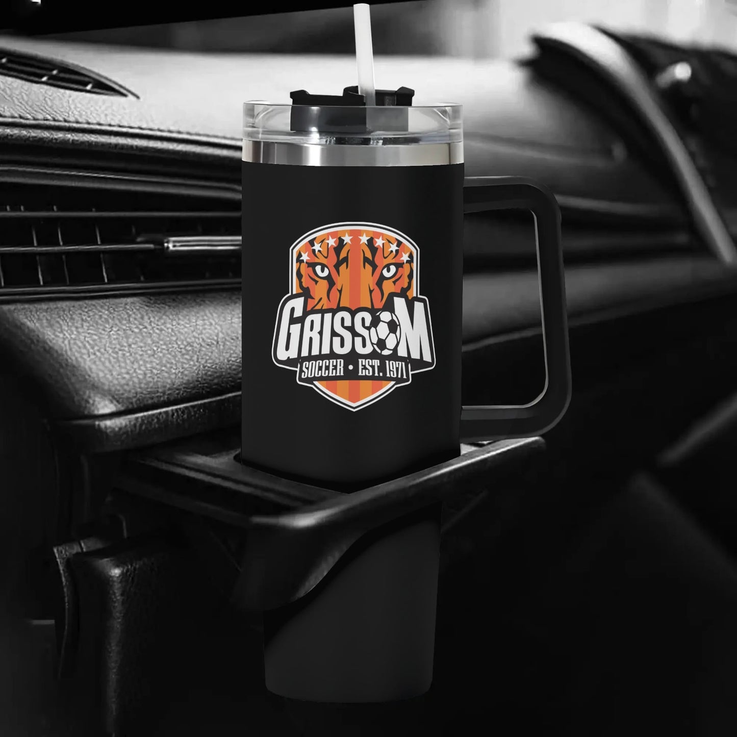 Grissom Soccer Logo 40oz Stainless Steel Tumbler