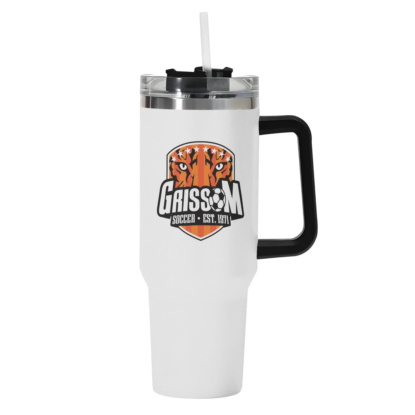 Grissom Soccer Logo 40oz Stainless Steel Tumbler