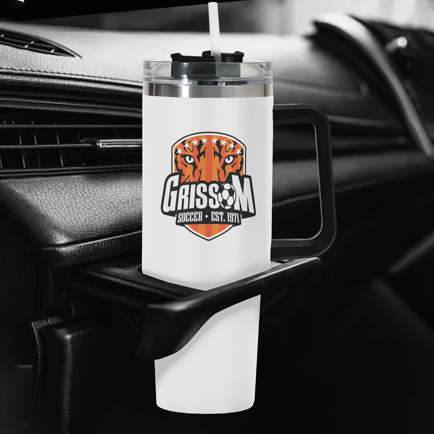 Grissom Soccer Logo 40oz Stainless Steel Tumbler