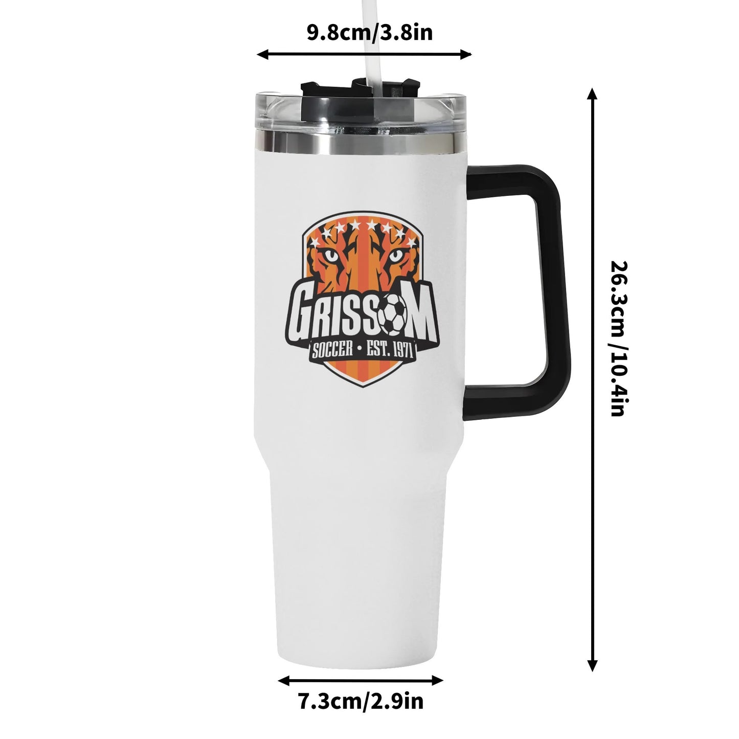 Grissom Soccer Logo 40oz Stainless Steel Tumbler