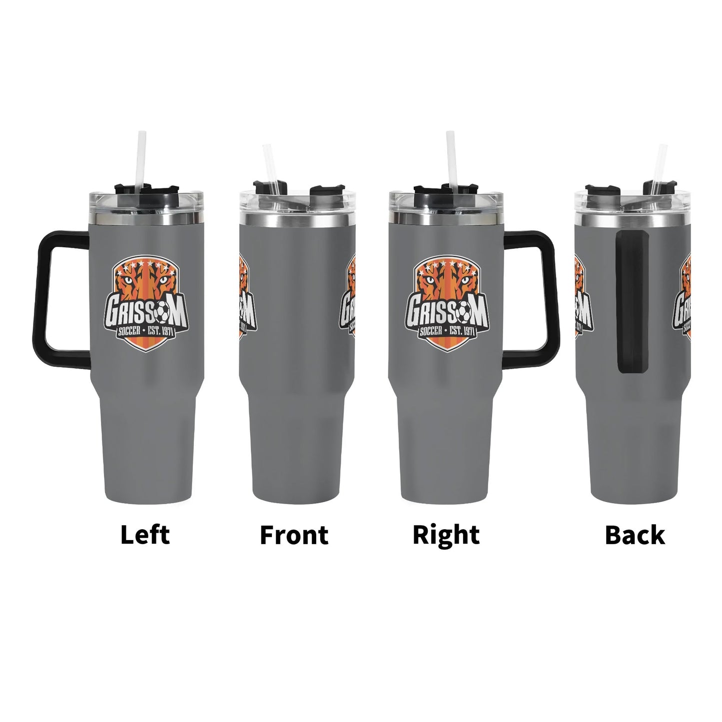 Grissom Soccer Logo 40oz Stainless Steel Tumbler