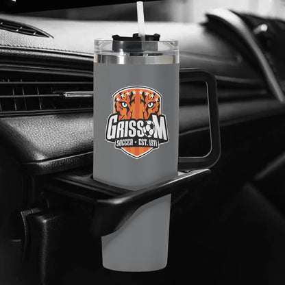 Grissom Soccer Logo 40oz Stainless Steel Tumbler