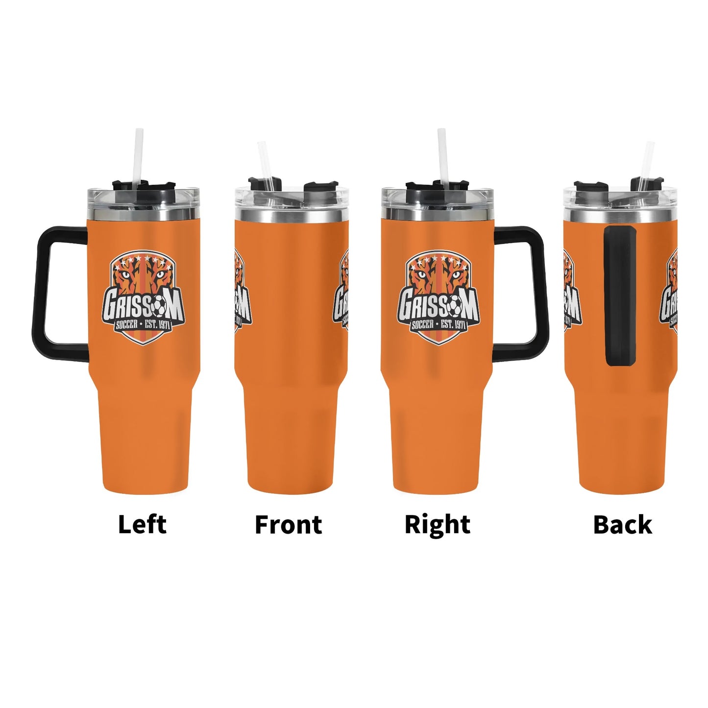 Grissom Soccer Logo 40oz Stainless Steel Tumbler