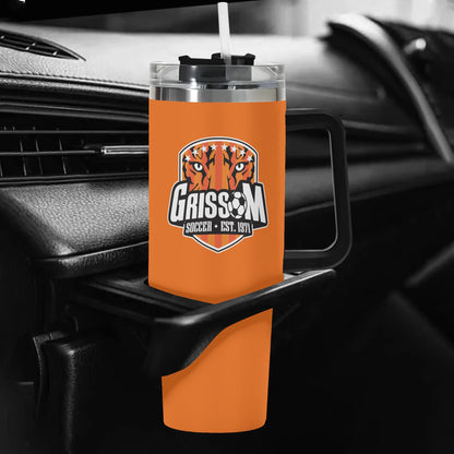 Grissom Soccer Logo 40oz Stainless Steel Tumbler