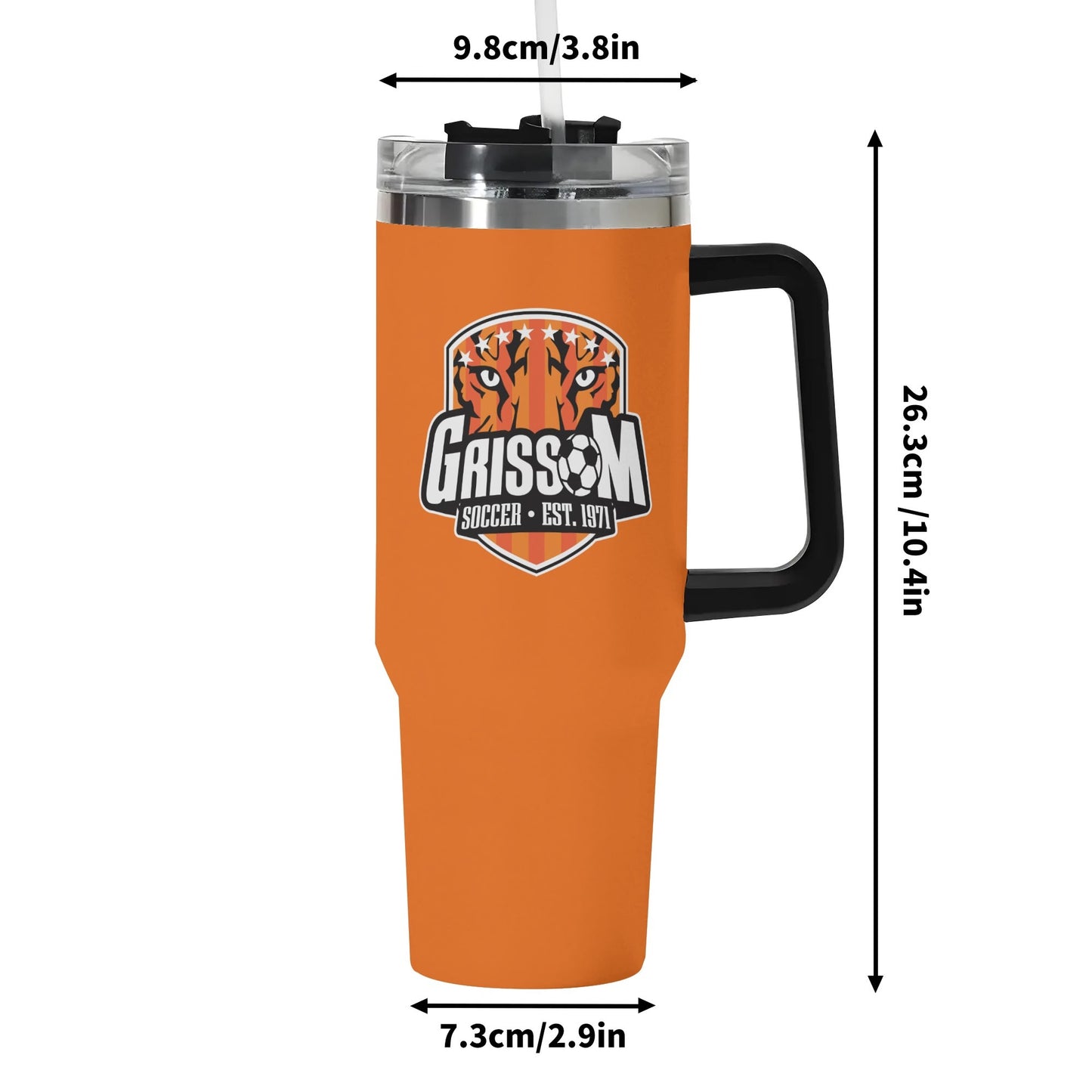 Grissom Soccer Logo 40oz Stainless Steel Tumbler