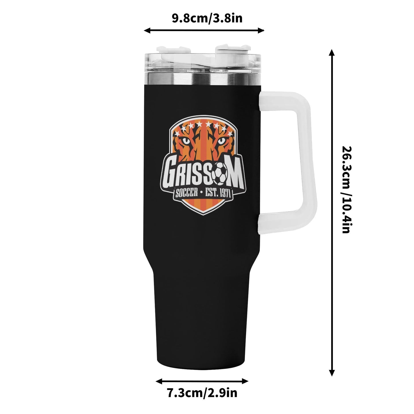 Grissom Mens Soccer 40oz Stainless Steel Tumbler