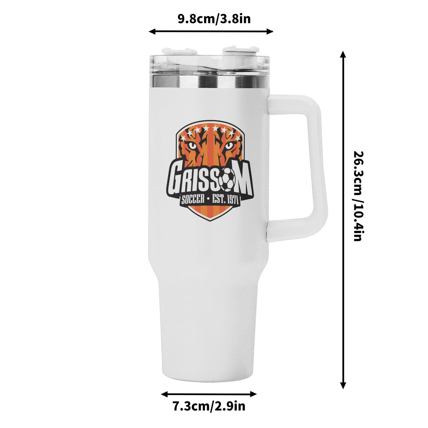 Grissom Mens Soccer 40oz Stainless Steel Tumbler