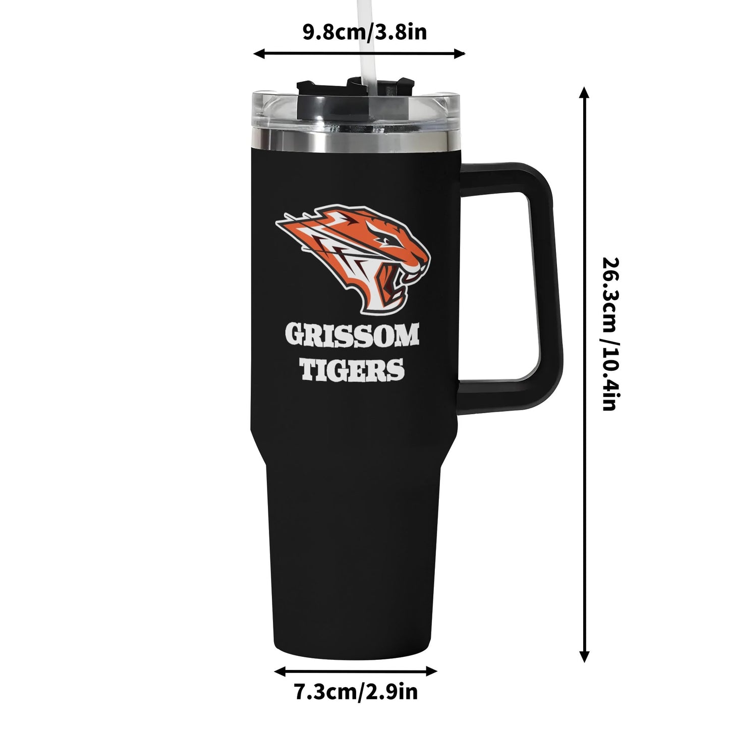 Grissom Tigers Logo 40oz Stainless Steel Tumbler