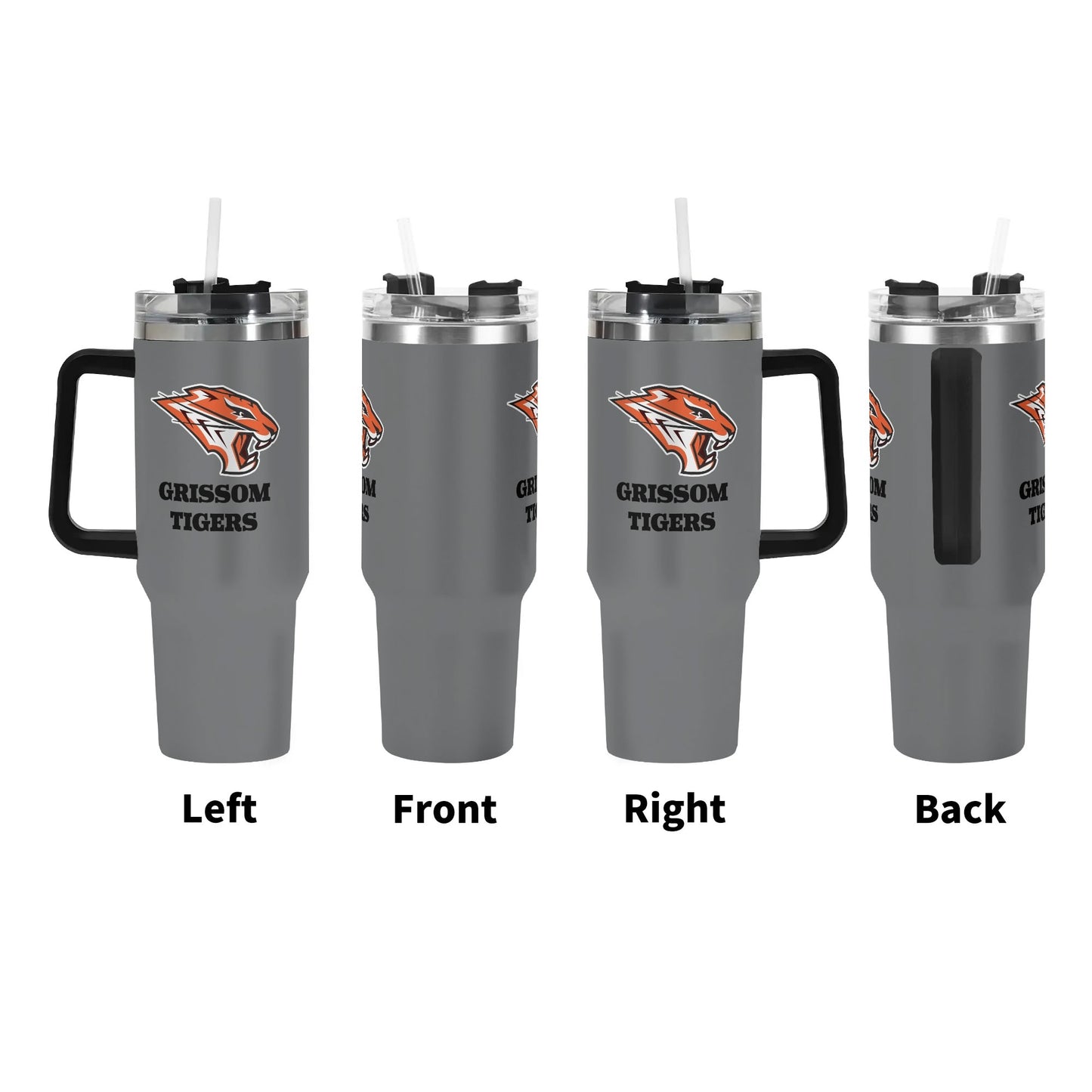 Grissom Tigers Logo 40oz Stainless Steel Tumbler