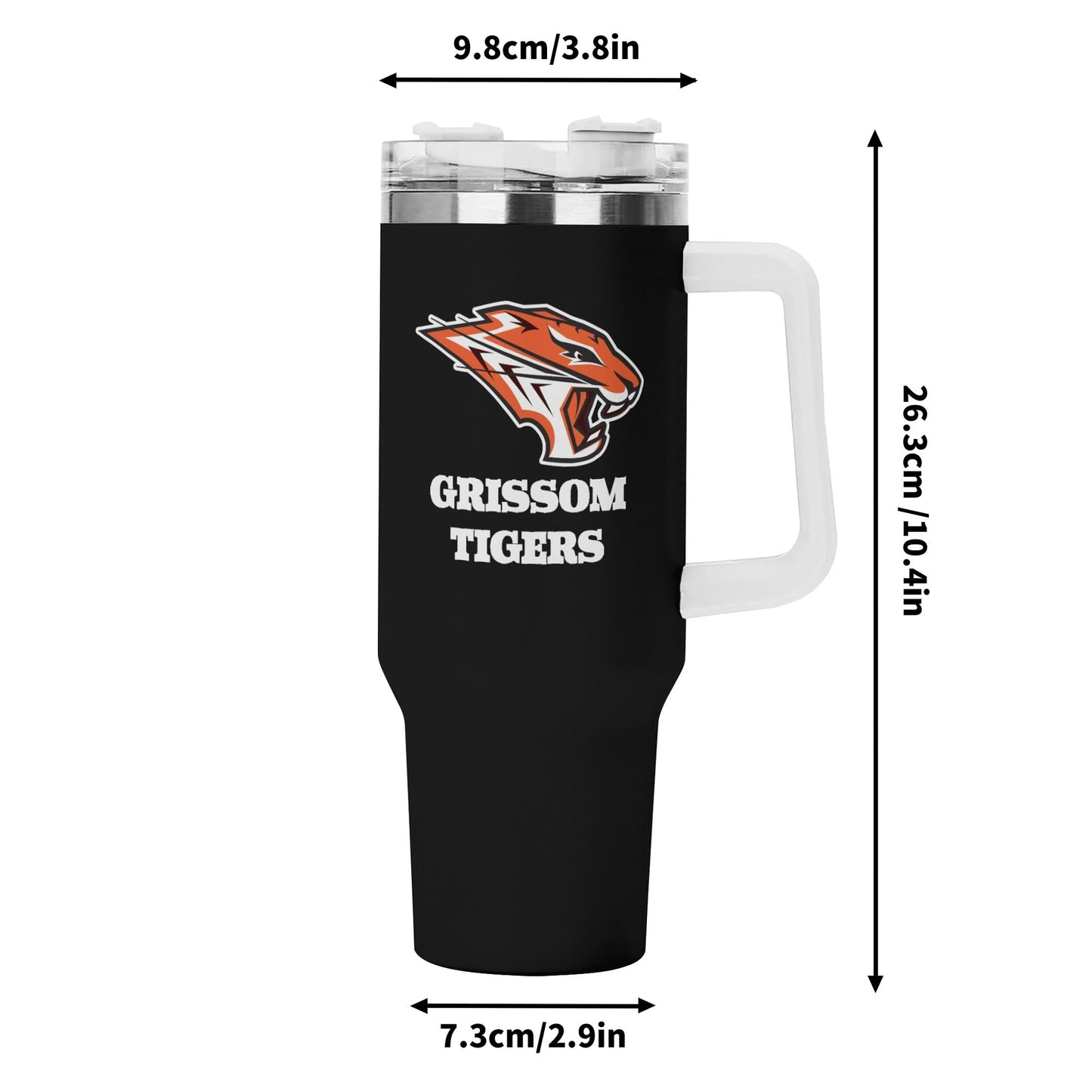 Grissom Tigers 40oz Stainless Steel Tumbler