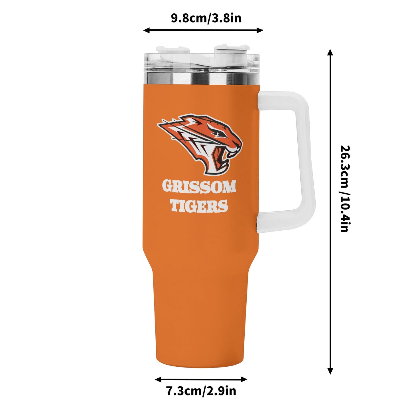 Grissom Tigers 40oz Stainless Steel Tumbler