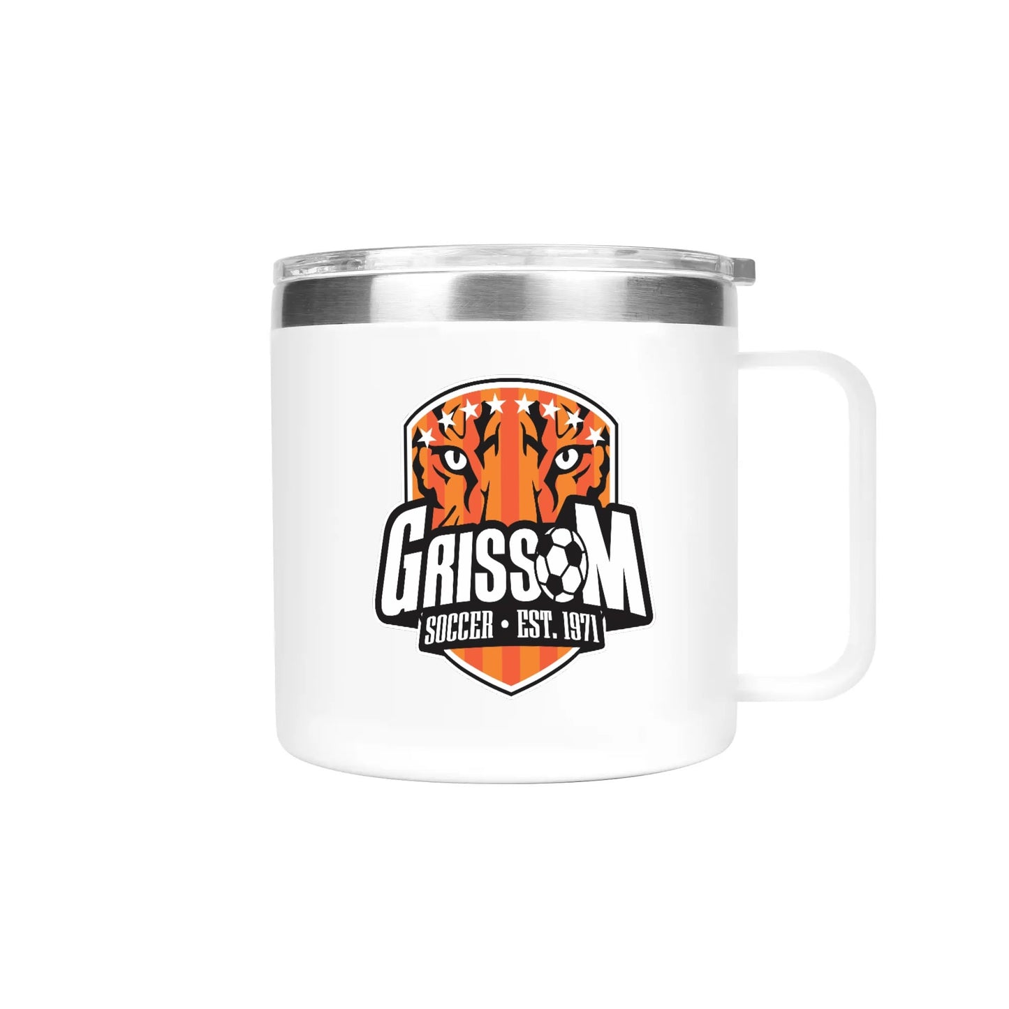 Grissom Mens Soccer 14oz Stainless Steel Coffee Mug