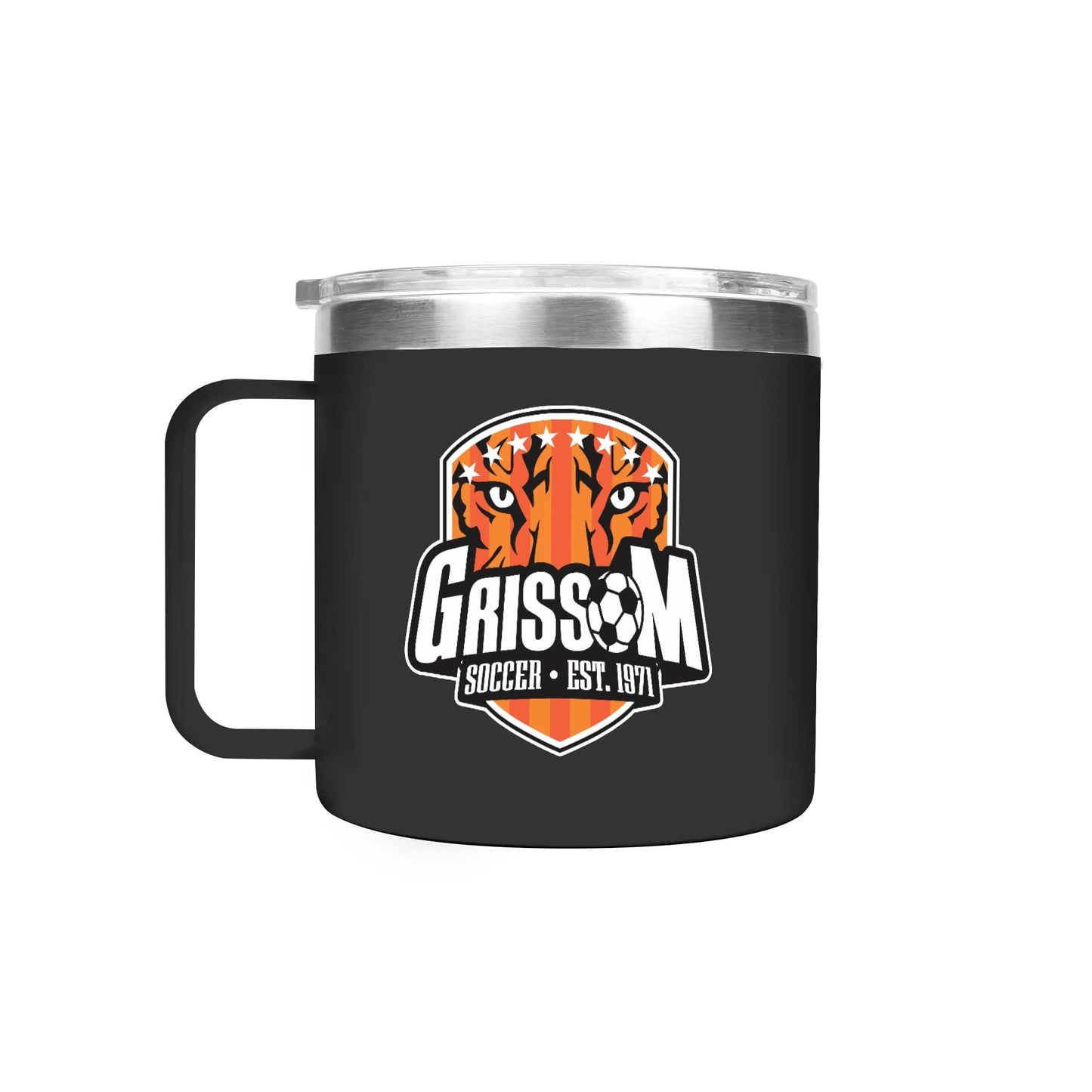 Grissom Mens Soccer 14oz Stainless Steel Coffee Mug