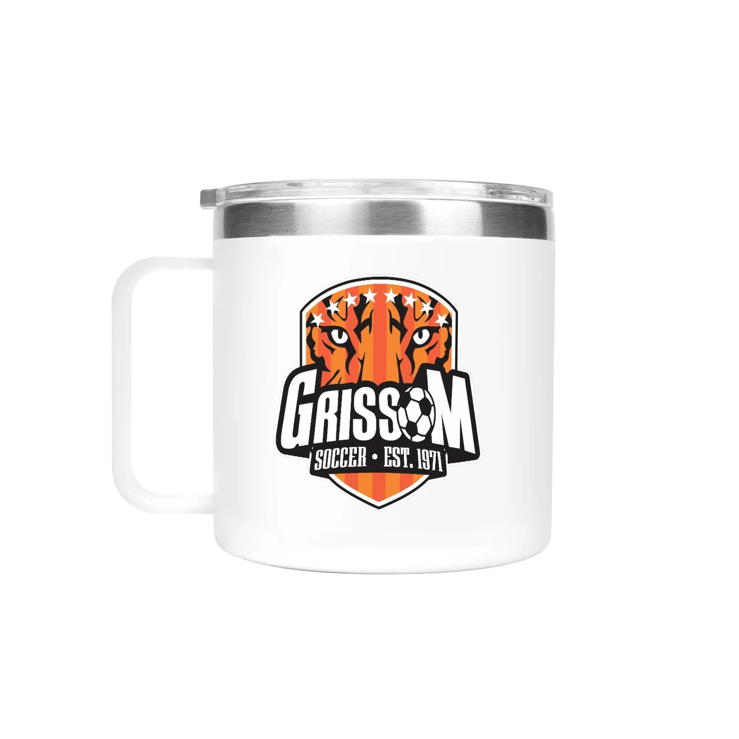 Grissom Mens Soccer 14oz Stainless Steel Coffee Mug