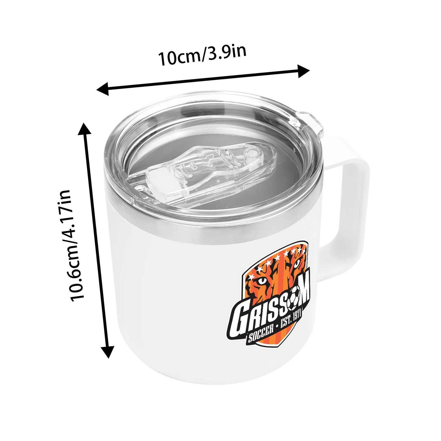 Grissom Mens Soccer 14oz Stainless Steel Coffee Mug