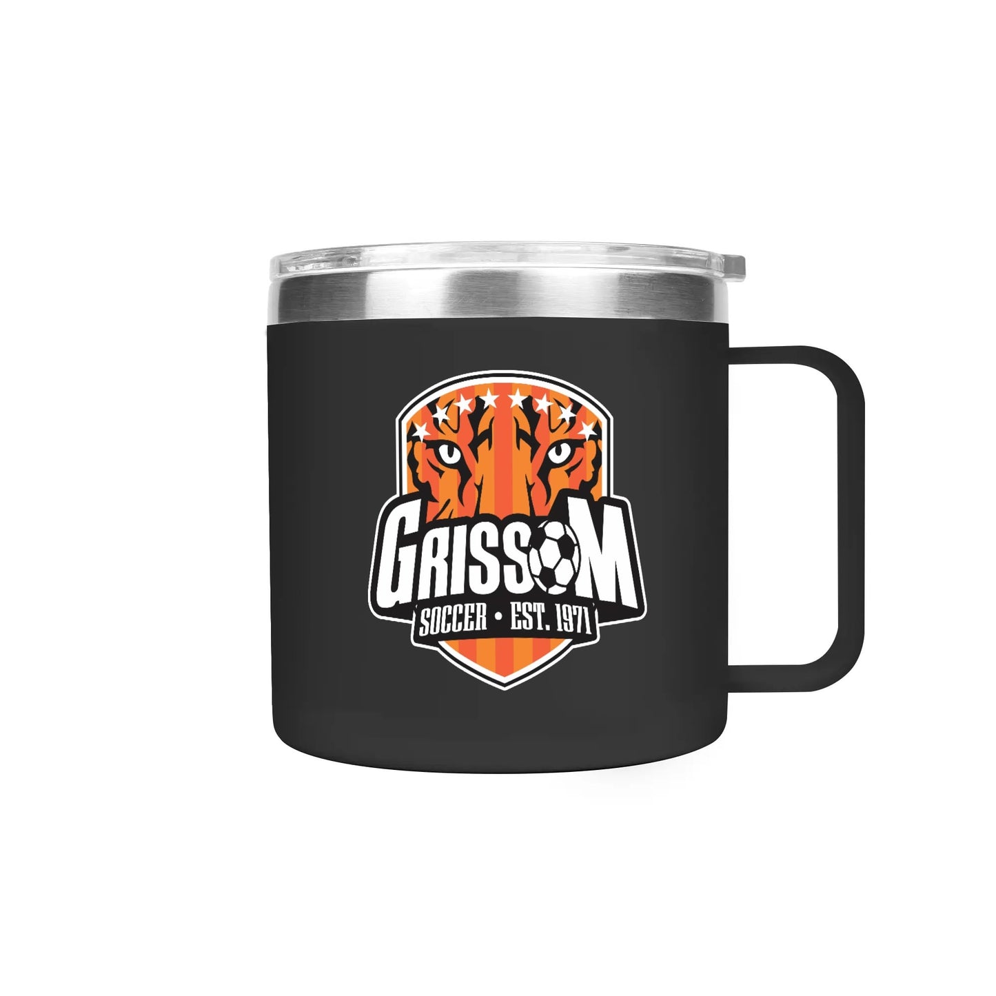 Grissom Mens Soccer 14oz Stainless Steel Coffee Mug