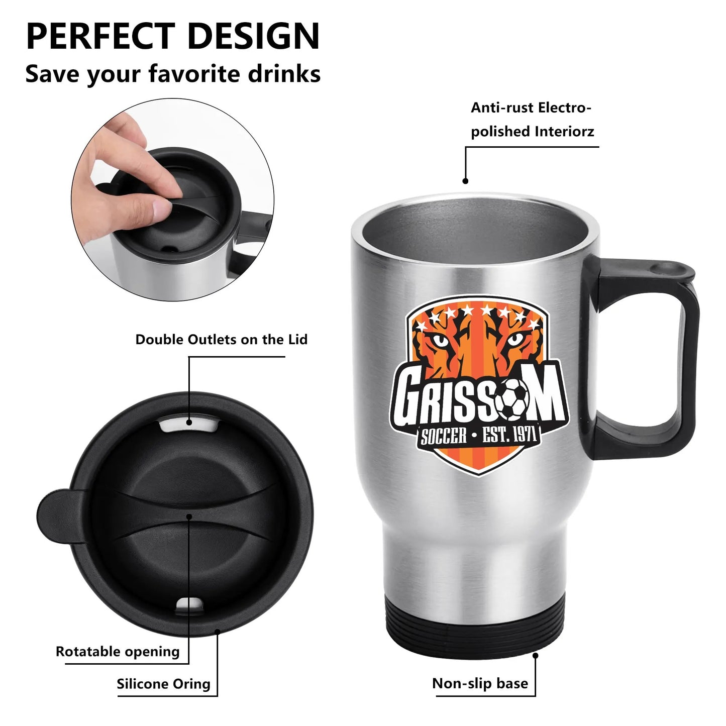 Grissom Soccer Logo Coffee Mug (14 oz)