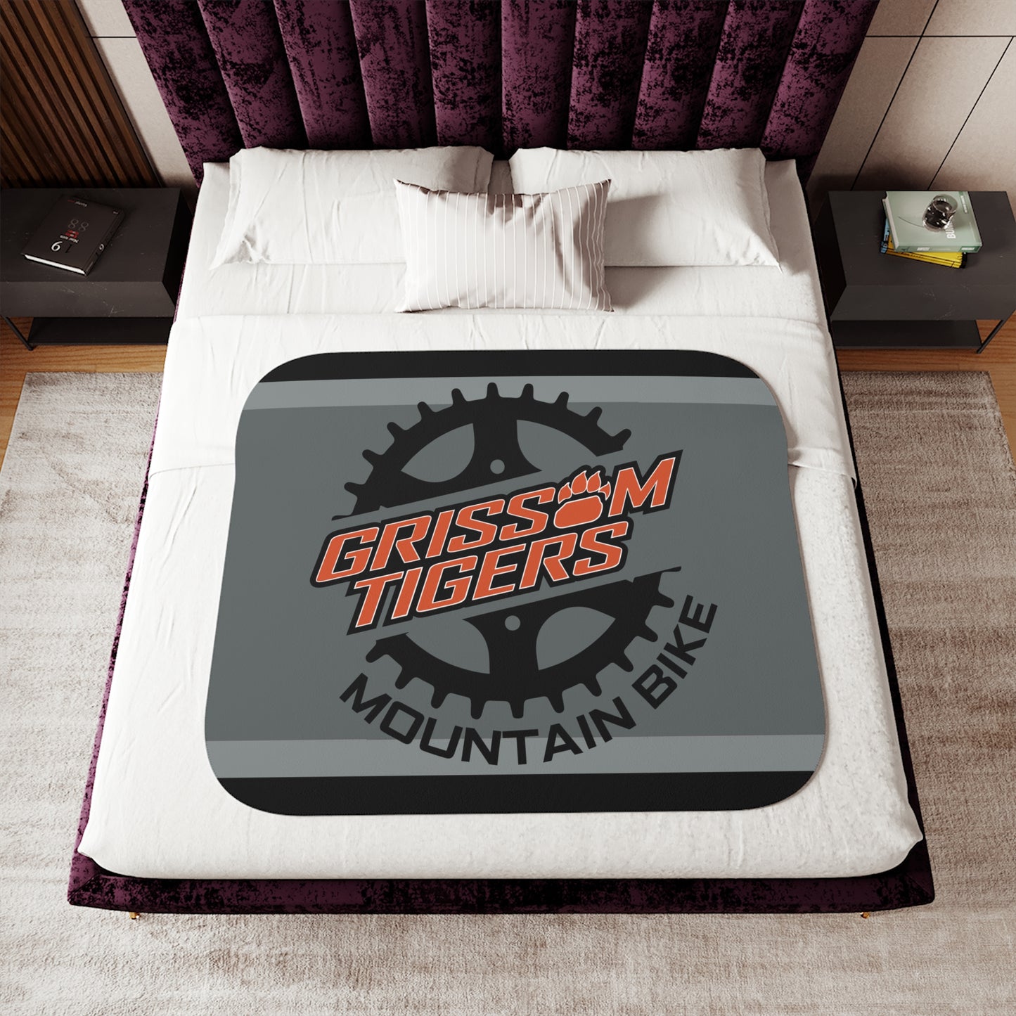 Grissom Mountain Bike Gray/Black Sherpa Blanket