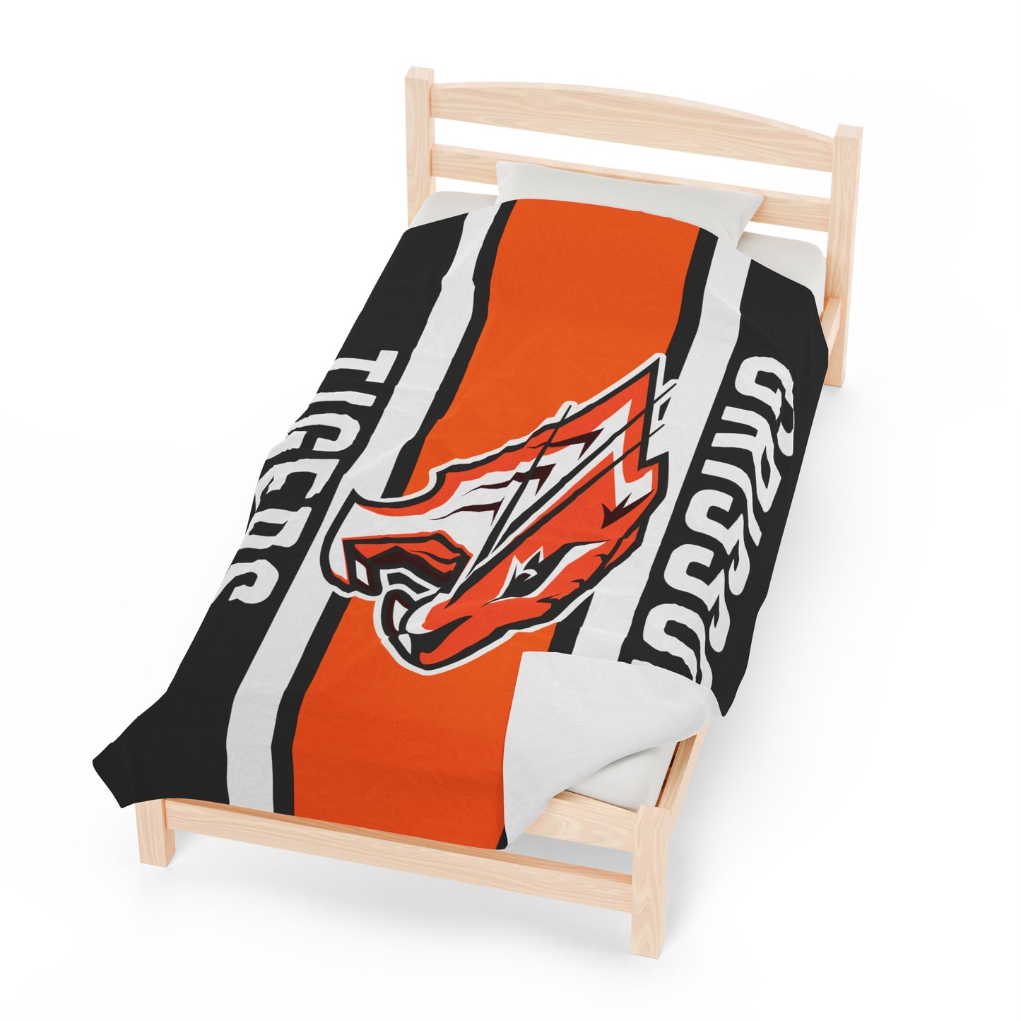 Grissom Tiger's Logo Black/Orange Plush Blanket