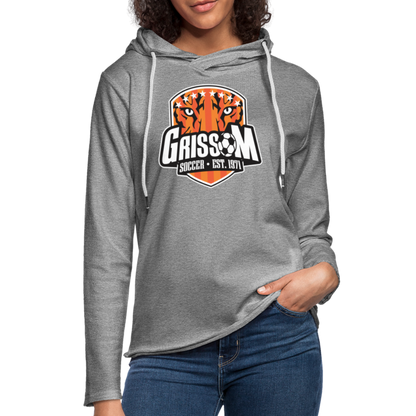 Grissom Soccer Logo Unisex Lightweight Terry Hoodie - heather gray