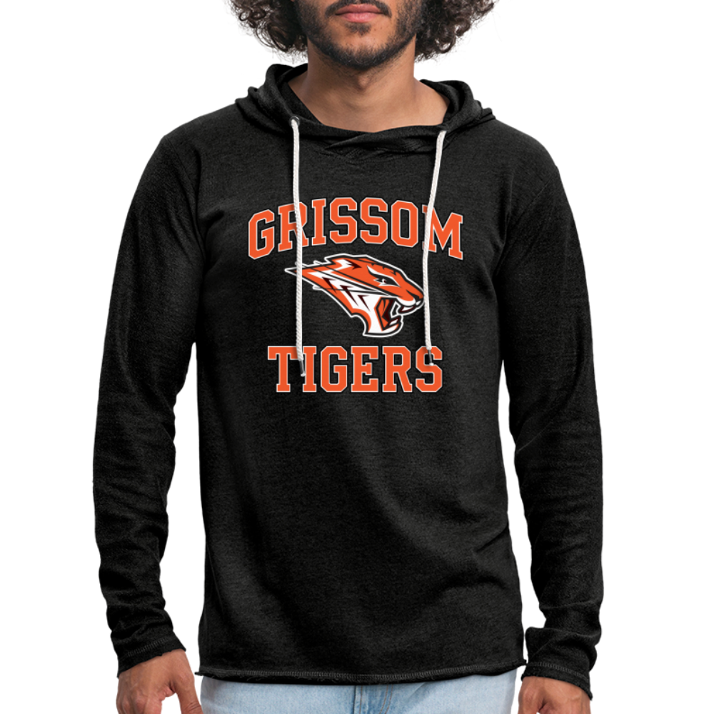 Grissom Tigers Logo Unisex Lightweight Terry Hoodie - charcoal grey