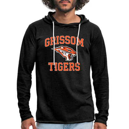 Grissom Tigers Logo Unisex Lightweight Terry Hoodie - charcoal grey