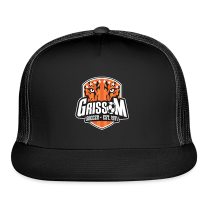 Grissom Soccer Logo Trucker Hat - black/black