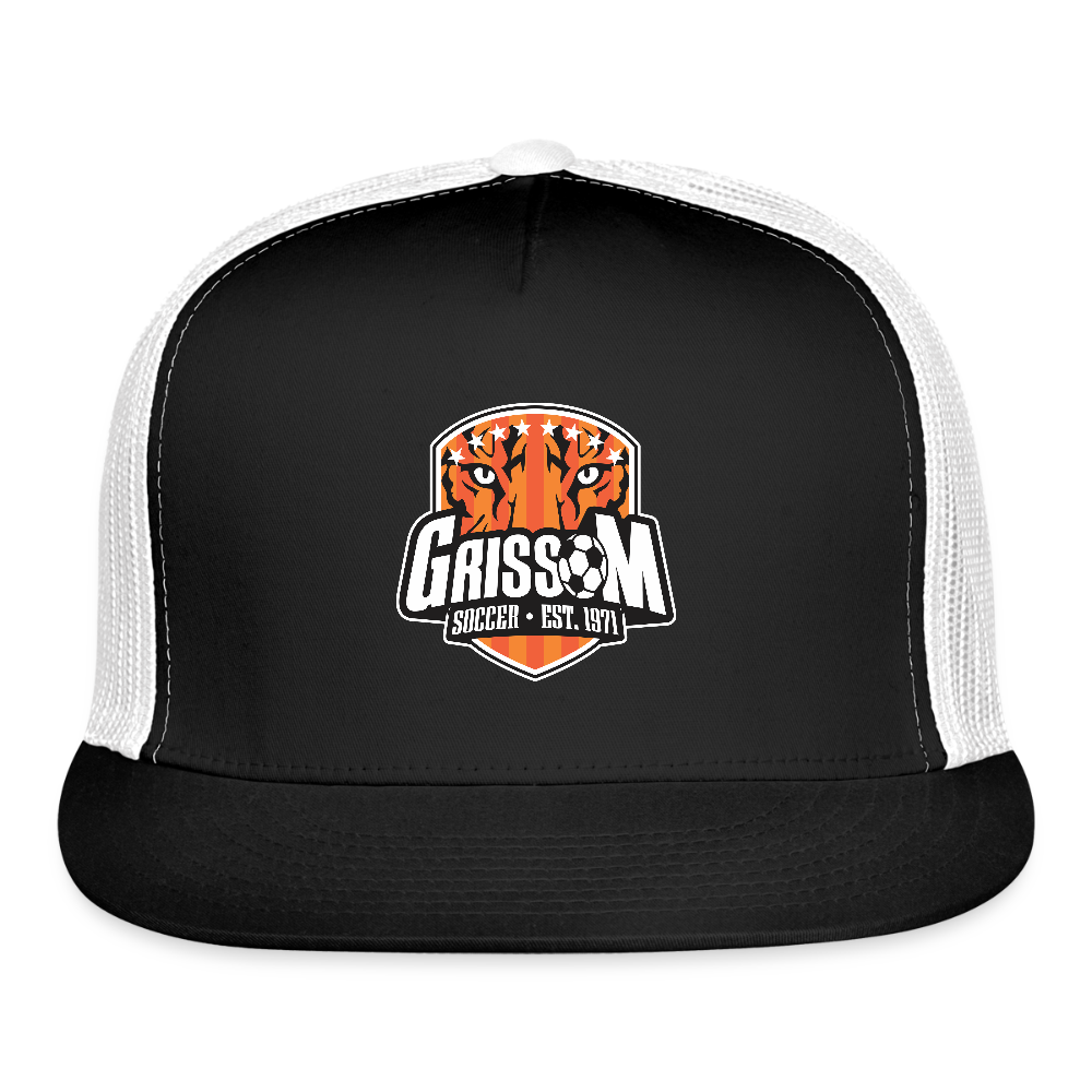Grissom Soccer Logo Trucker Hat - black/white