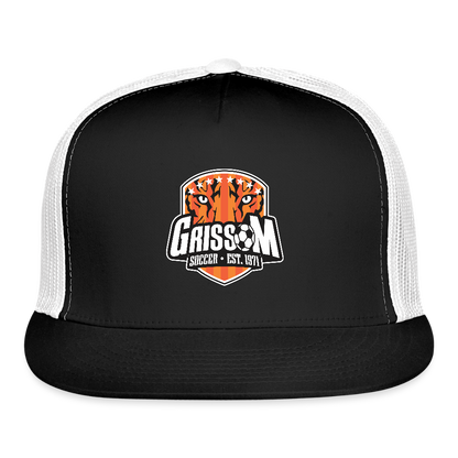 Grissom Soccer Logo Trucker Hat - black/white