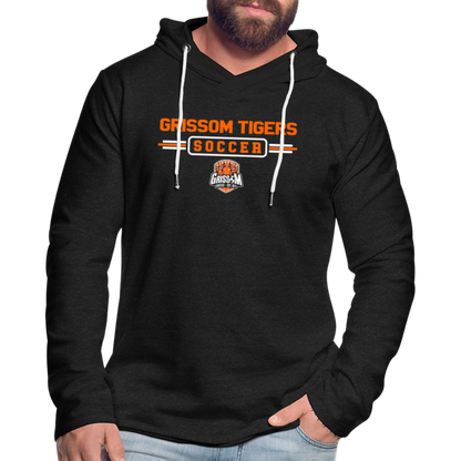 Grissom Tigers Soccer Logo Unisex Lightweight Terry Hoodie - charcoal grey